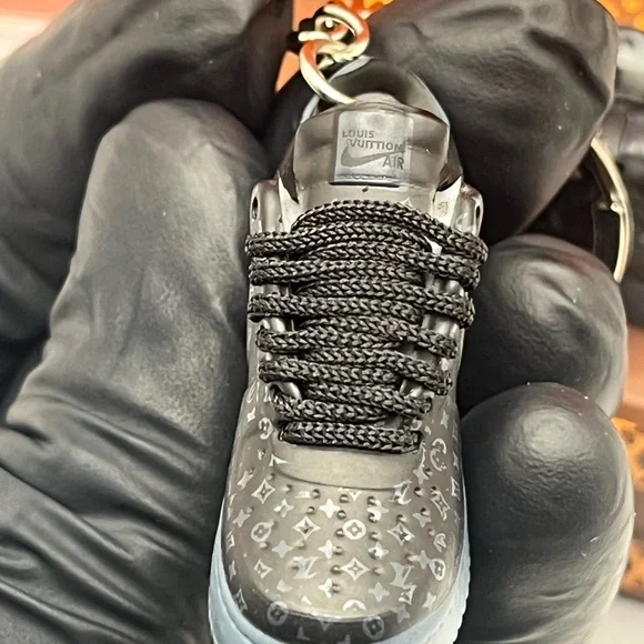 Louis Vuitton Air Force 1 Mini Sneaker Keychain Set w/ box, bag,and display case - Picture 5 of 8